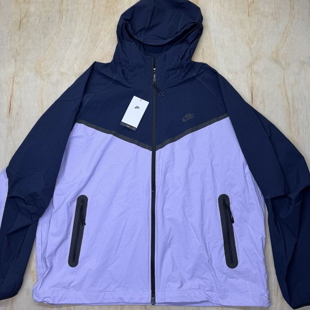 NEW Nike Tech Woven Obsidian Hydrangeas Windbreaker Jacket Mens LG HM7151-515